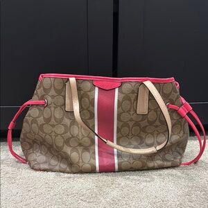 Coach Brown and Pink Signature Tote